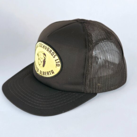 Vintage 70s 80s Hanna Stockyards Snapback Trucker Hat Classic Cap Hanna Alberta - Picture 6 of 10